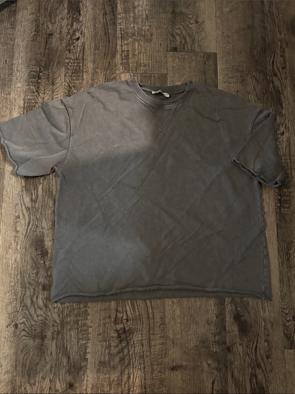 Zara Oversized Crewneck T-Shirt - Charcoal Gray - Size Medium